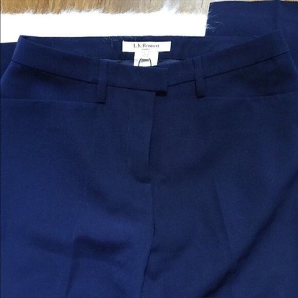 LK Bennett Navy Blue Ellen Straight Leg Dress Pants Trousers US 4 - Picture 2 of 9